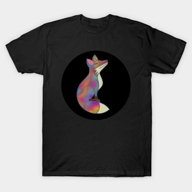 Happy Fox - Rainbow Hematite T-Shirt by A Rickety Ninja
